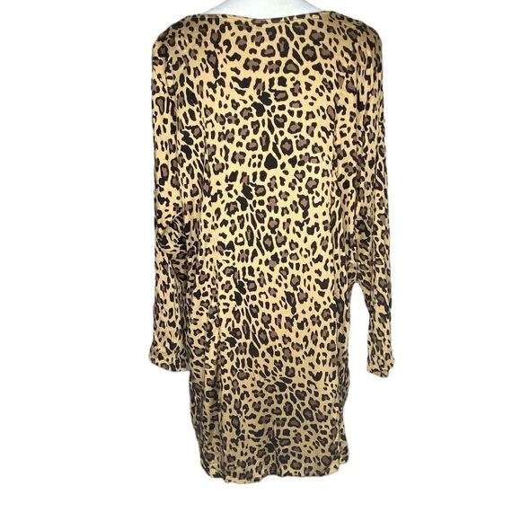 Torrid Stella Wm’s Sz 2X Leopard Print Stretch Challis Tunic Fit & Flare Blouse - Picture 3 of 6